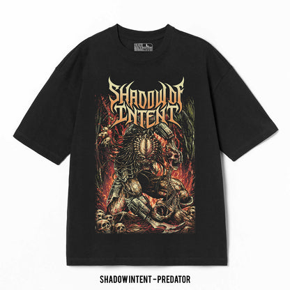 Playera Shadow Of Intent – Predator, color negro, impresión gráfica