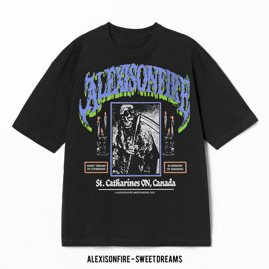 Playera Alexis On Fire – Sweet Dreams, color negro, impresión gráfica