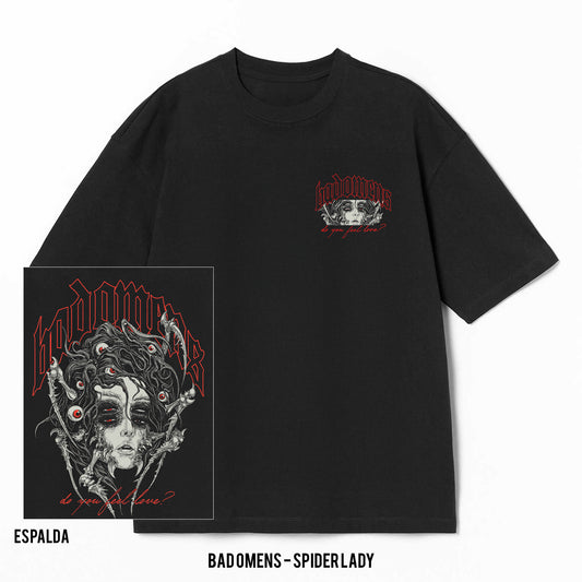 Playera Bad Omens – Spider Lady, color negro, impresión gráfica
