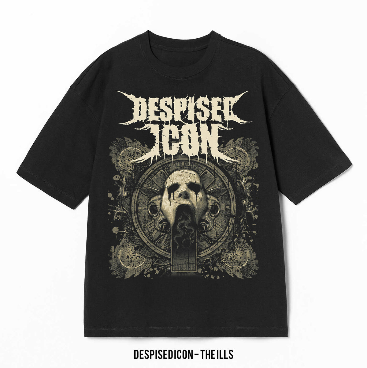 Playera Despised Icon – The Ills, color negro, impresión gráfica
