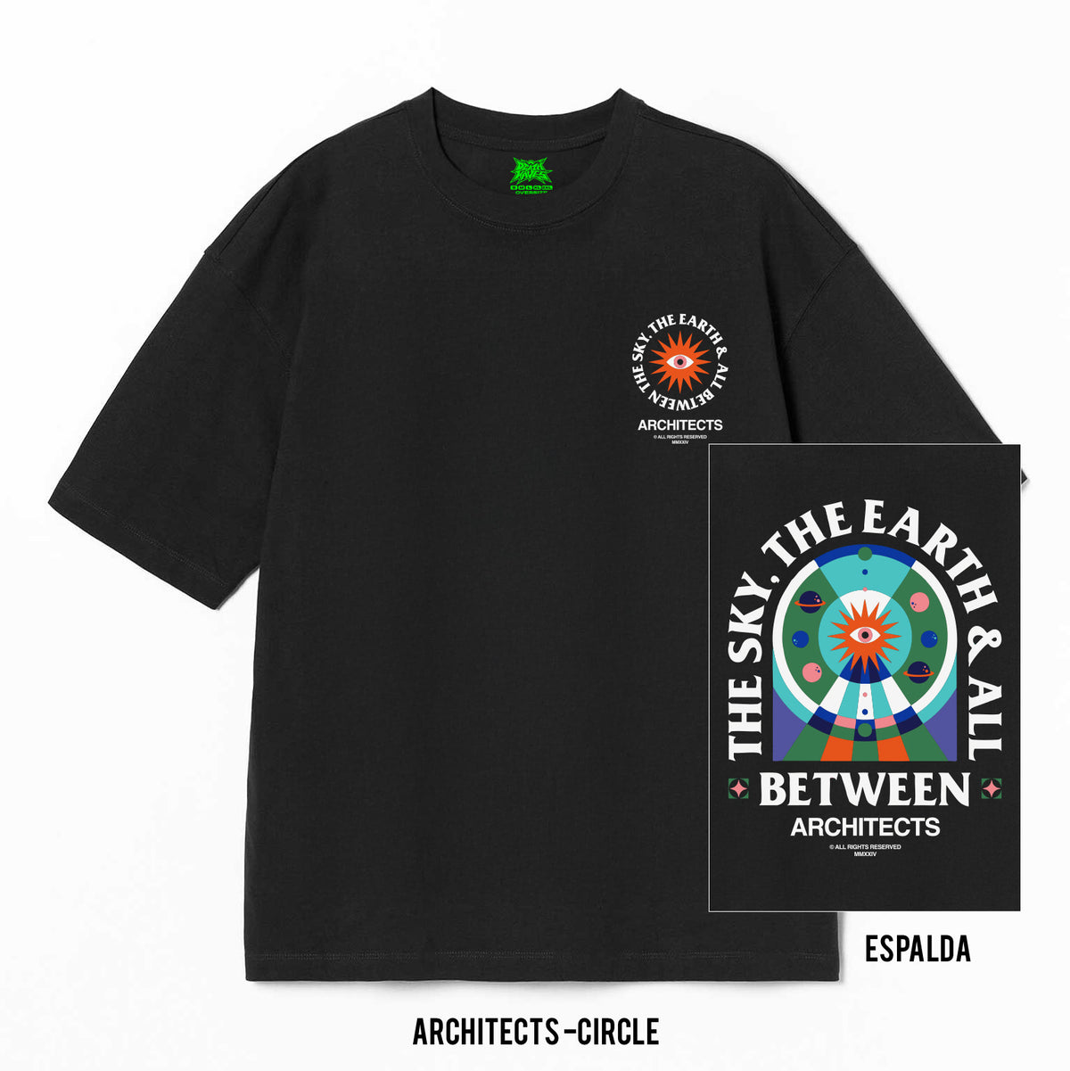 Playera Architects – Circle, color negro, impresión gráfica
