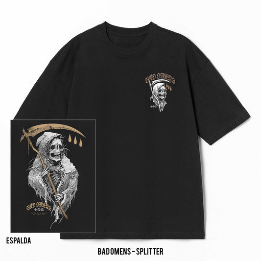 Playera Bad Omens – Splitter, color negro, impresión gráfica