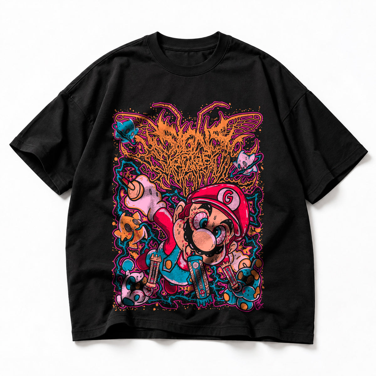 Playera Signs Of The Swarm – Mario Galaxy, color negro, frente