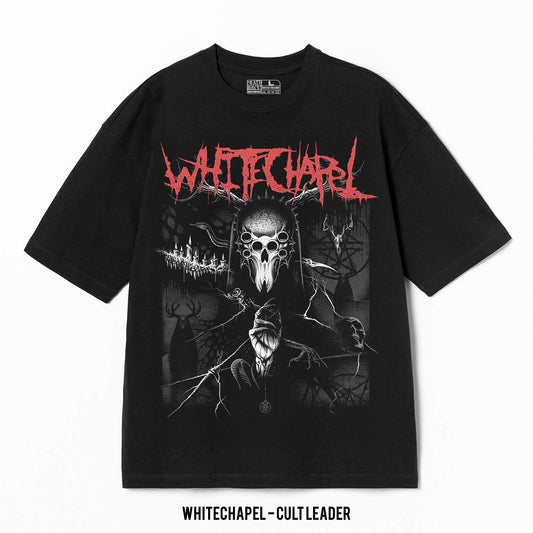 Playera Whitechapel – Cult Leader, color negro, impresión gráfica
