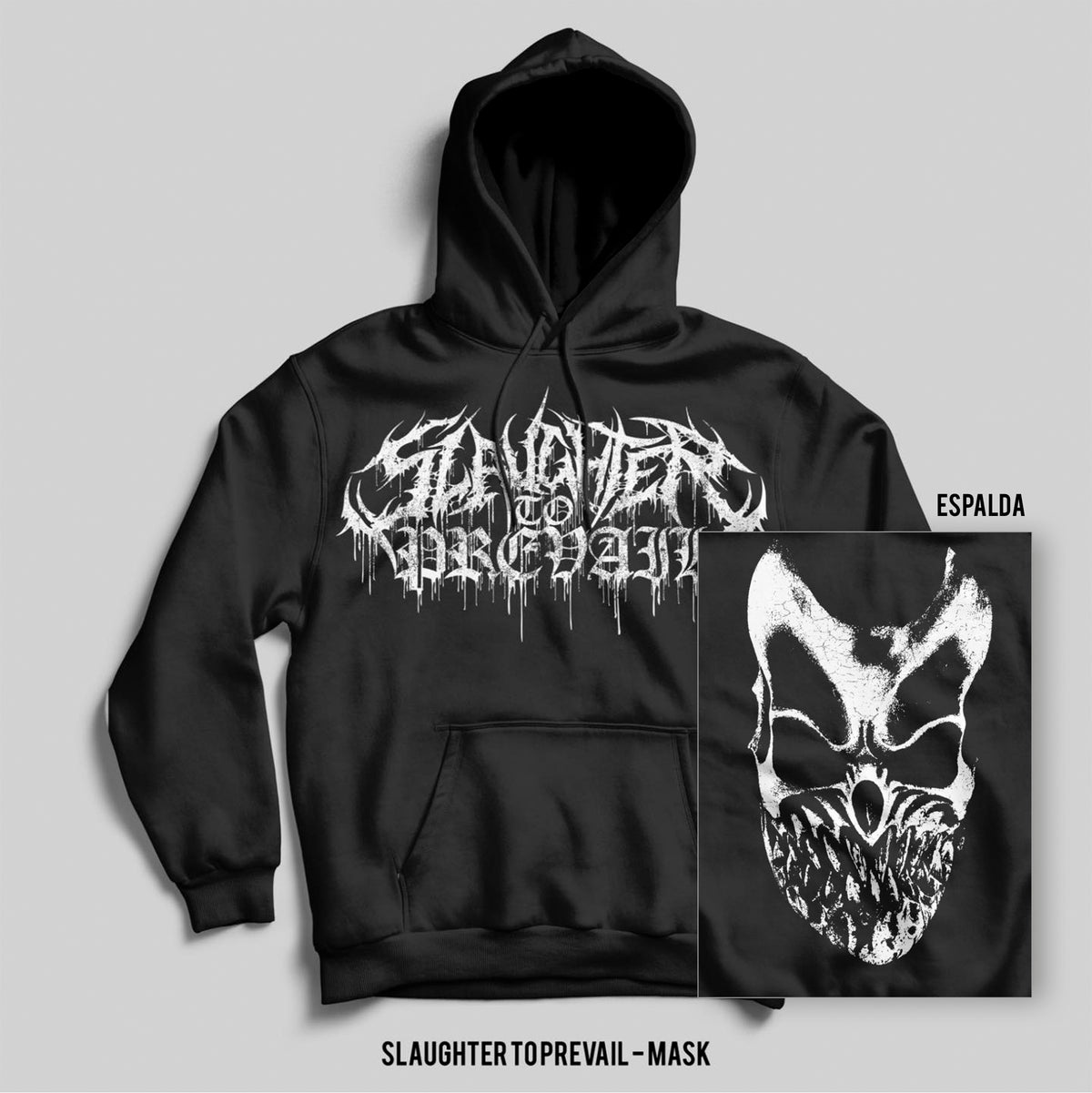 Hoodie Slaughter To Prevail – Mask, color negro, impresión gráfica
