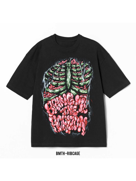 Playera Bring Me The Horizon – Ribcage, color negro, impresión gráfica