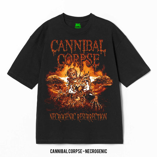 Playera Cannibal Corpse – Necrogenic, color negro, impresión gráfica