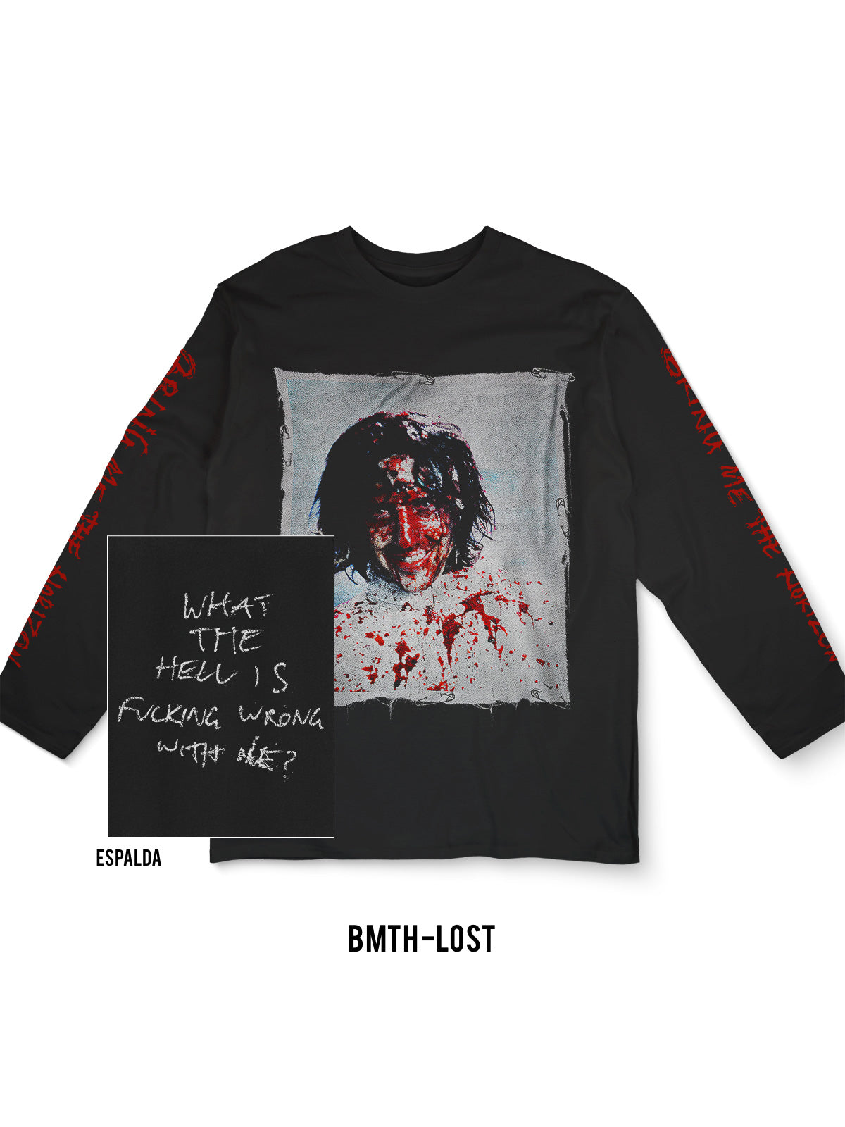 Playera Manga Larga Bring Me The Horizon – Lost, color negro, impresión gráfica