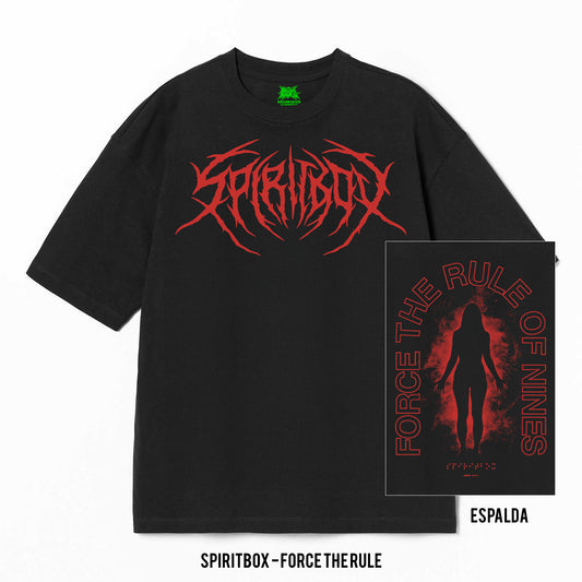Playera Spiritbox – Force the Rule, color negro, impresión gráfica