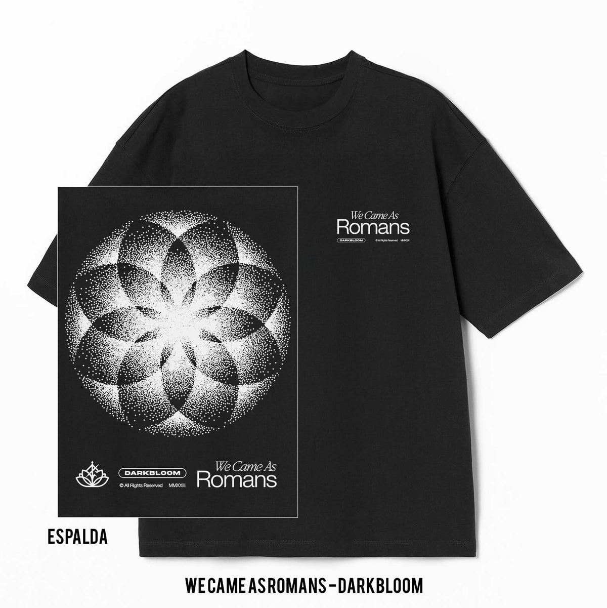 Playera We Came As Romans – Darkbloom, color negro, impresión gráfica