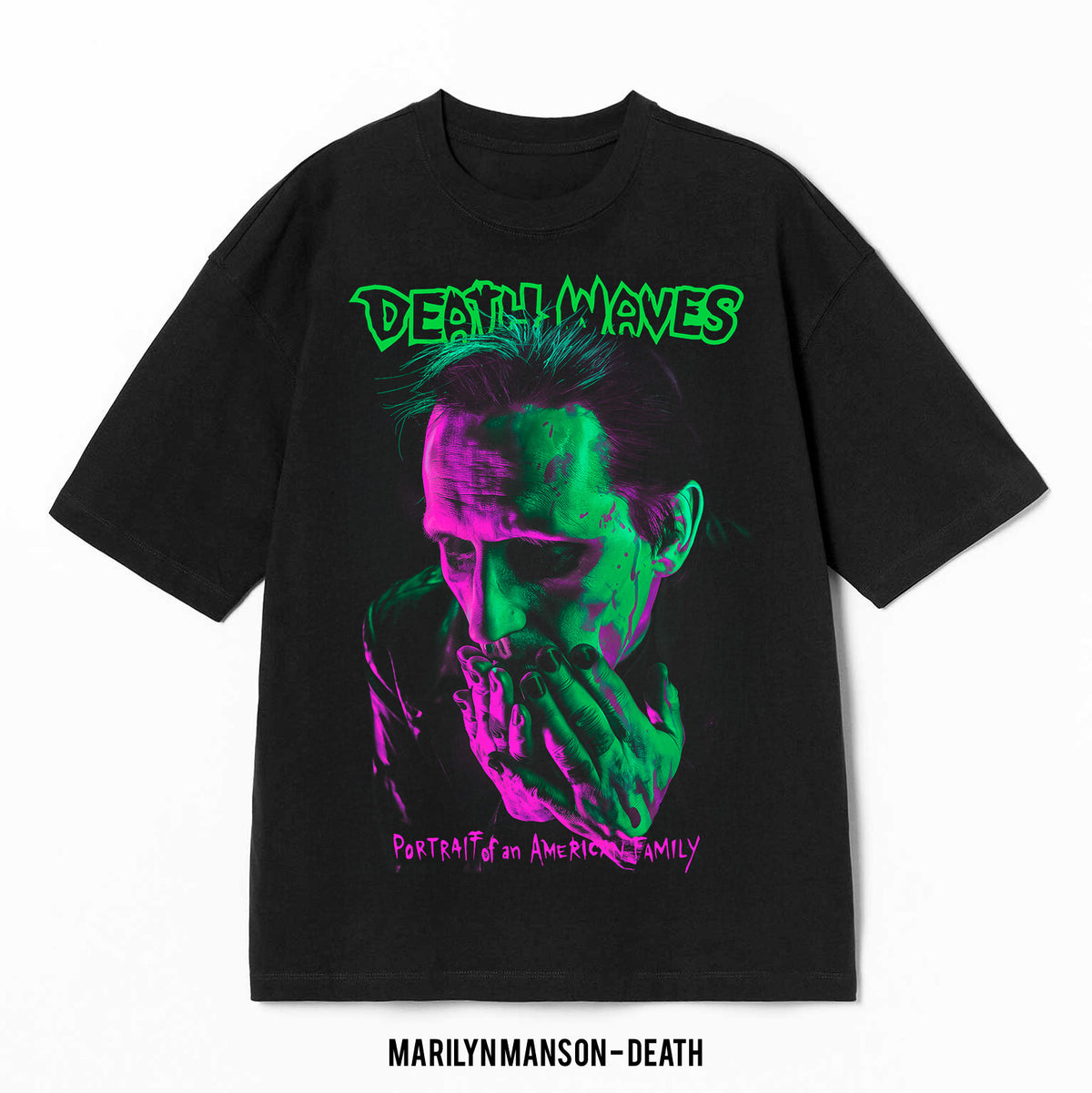 Playera Marilyn Manson – Death, color negro, impresión gráfica